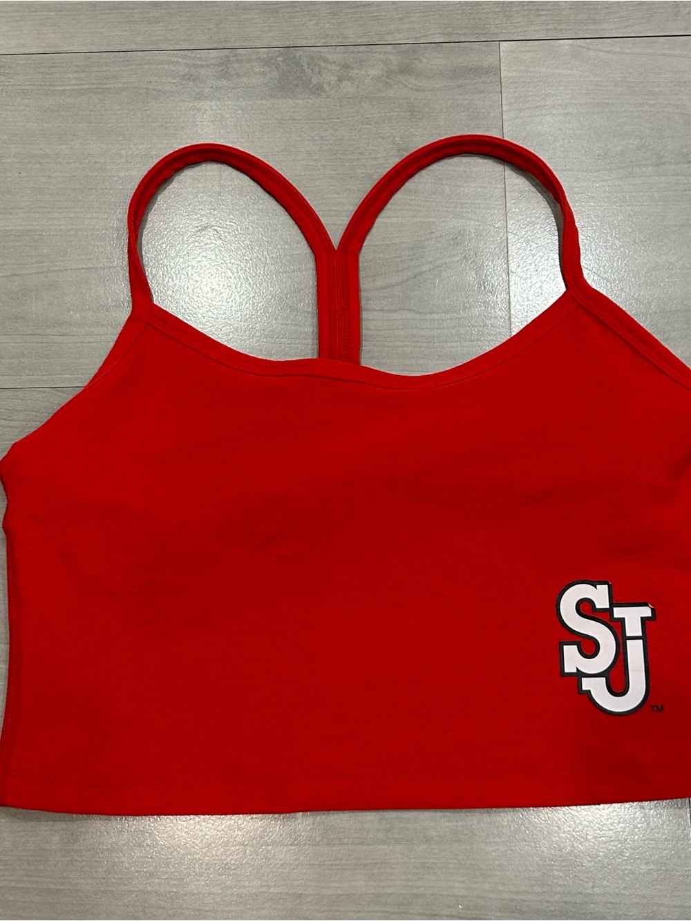 Beyond Yoga St. John’s Red Storm Women’s Red Crop Tank Top Built-In Bra Size M
